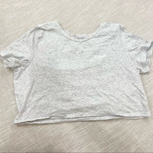 PINK Victoria’s Secret Heathered Gray Crop Top Size L